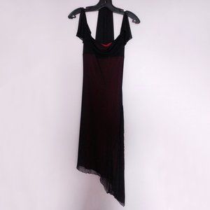 Little Black Beaded Asymmetrical Bodycon Dress